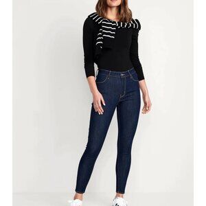 Old Navy High Rise Super Skinny Denim Jeans Size 0 Blue Cotton Trendy Classic